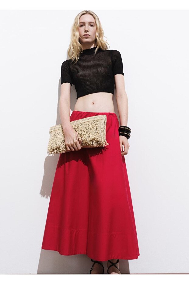 Evaze pamuklu etek - 7