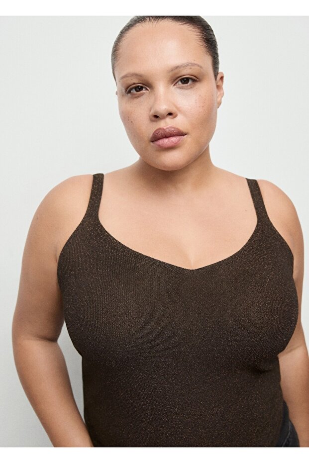 Lureks V yaka triko bluz - 8