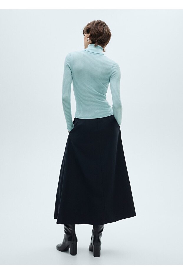 Yün karışımlı balıkçı yaka kazak - 4