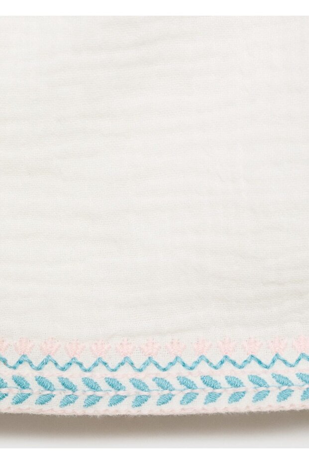 İşlemeli bambula şort - 6