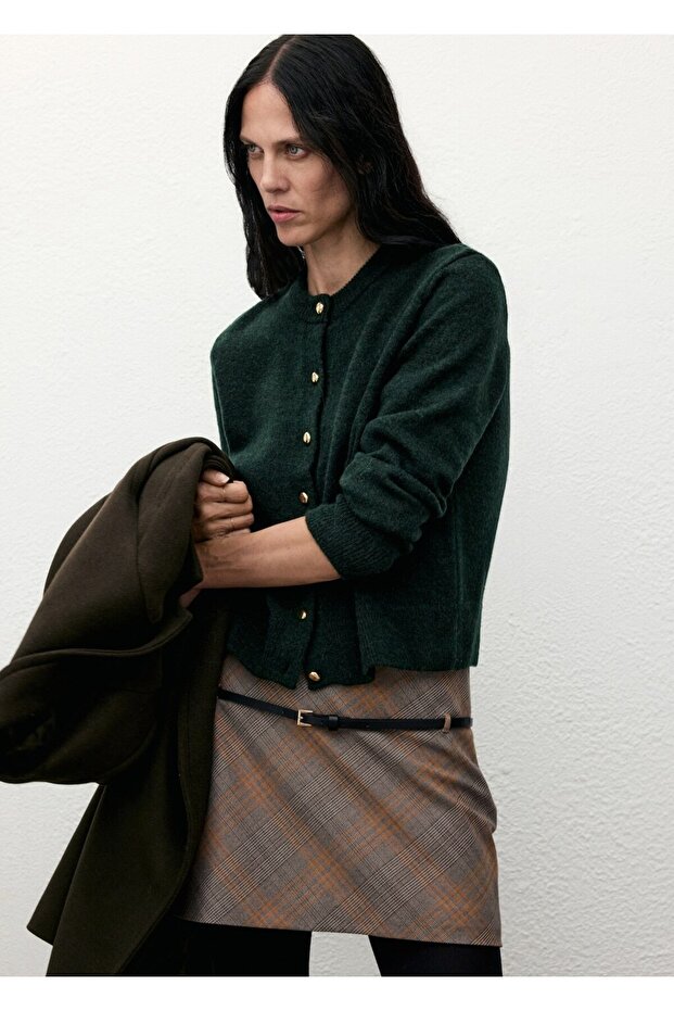 Triko düğmeli hırka - 1