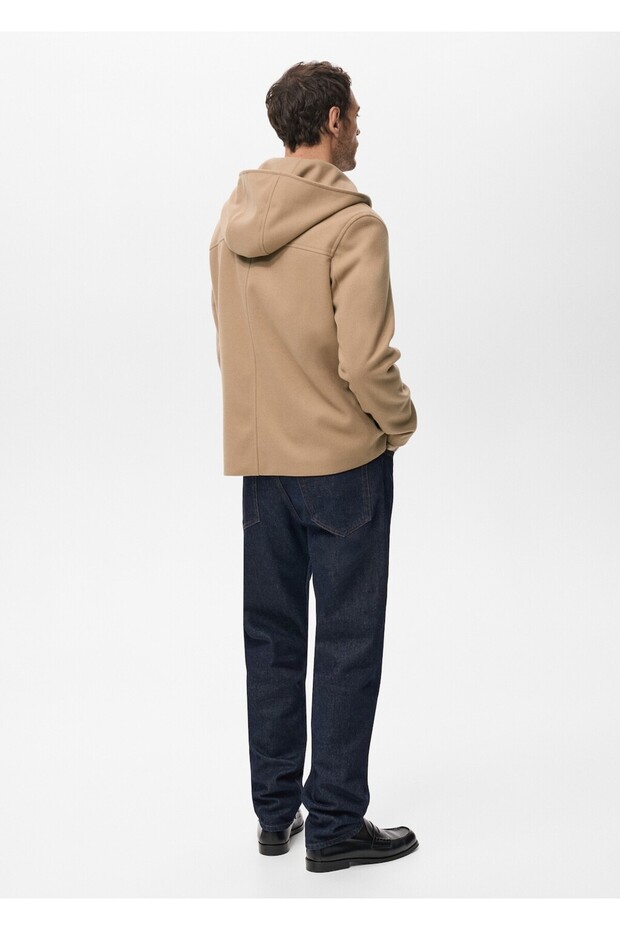 Kapüşonlu kumaş ceket - 4