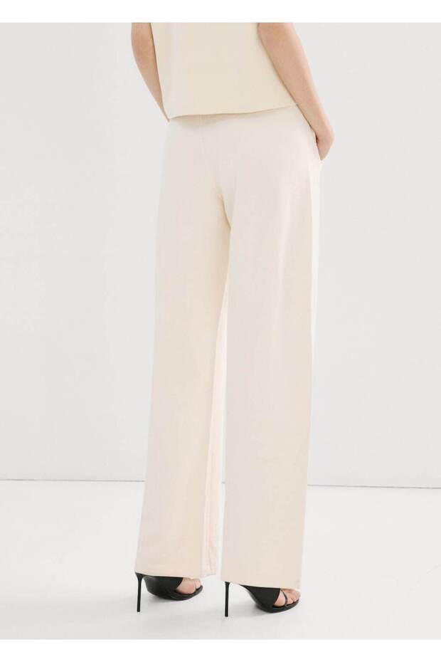 Beli elastik pamuklu pantolon - 4