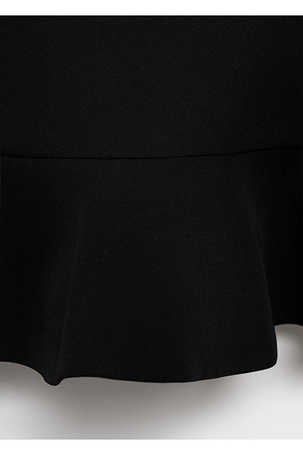 Perkins yaka volanlı elbise - 5