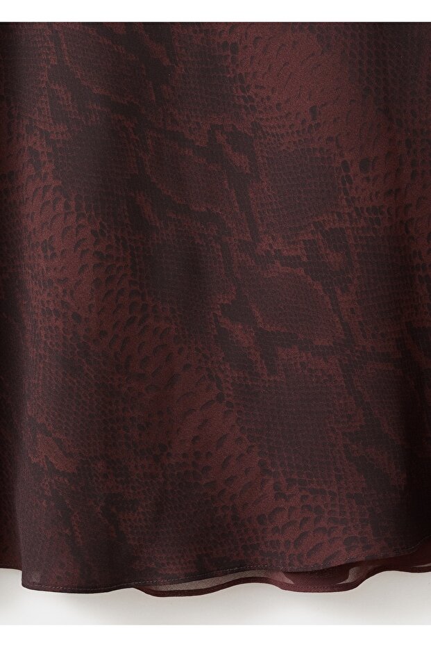 Hayvan desenli A-line elbise - 5