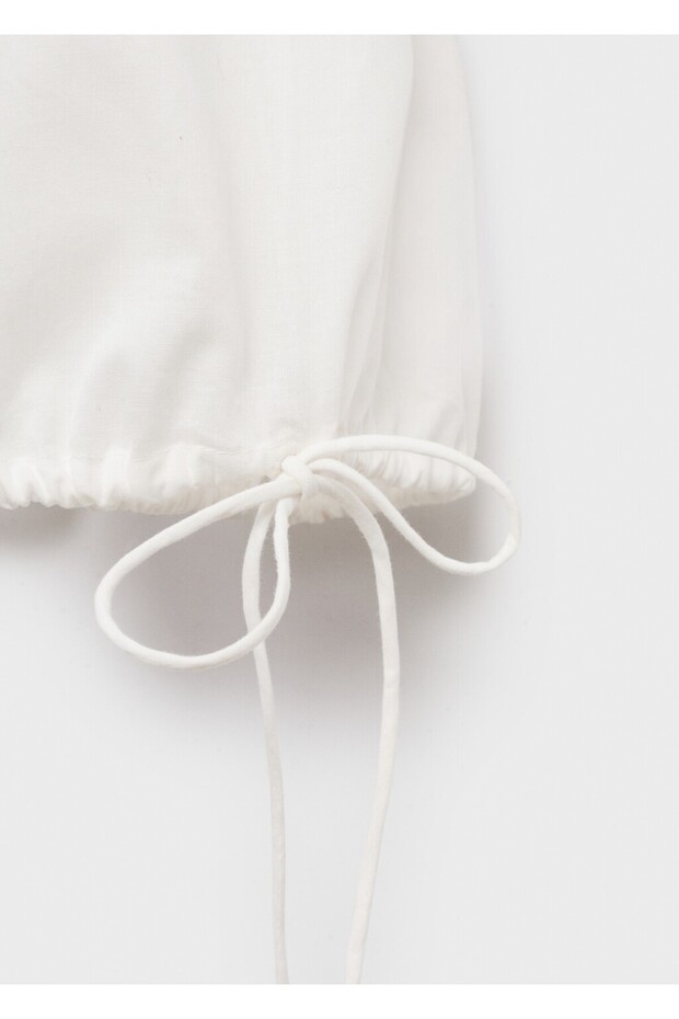 Bağ detaylı işlemeli bluz - 5