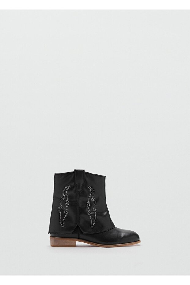 İşlemeli deri bot - 2