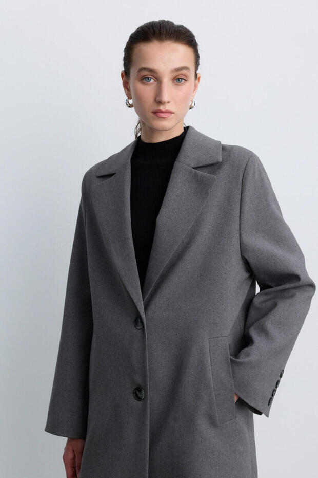 GRİ UZUN BLAZER - 2