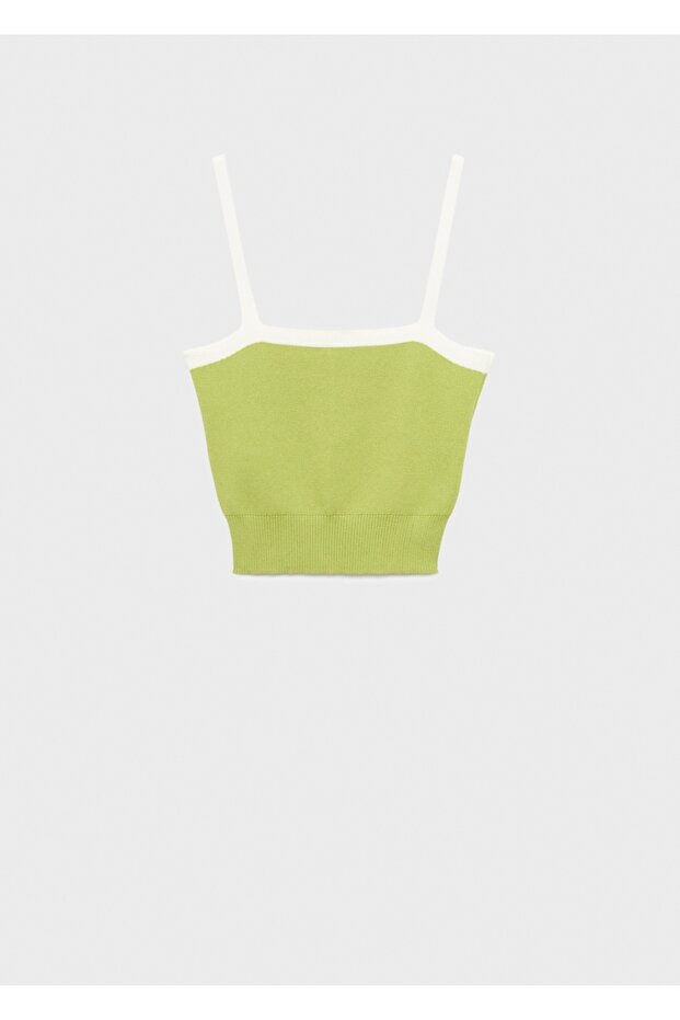 Sırtı kruvaze triko bluz - 3