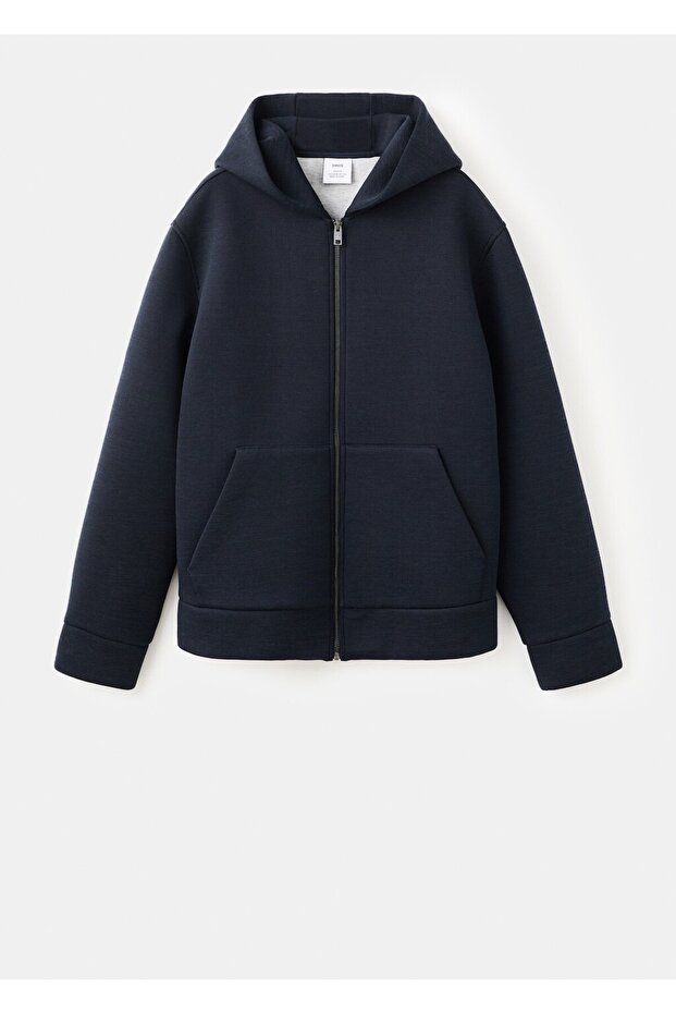 Neopren görünümlü fermuarlı sweatshirt - 3