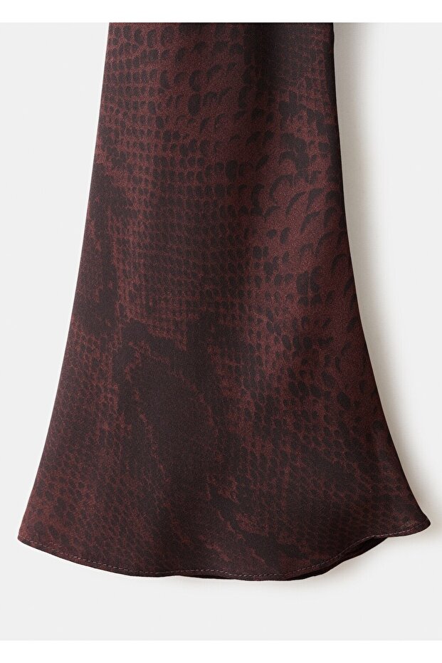 Hayvan desenli A-line elbise - 6