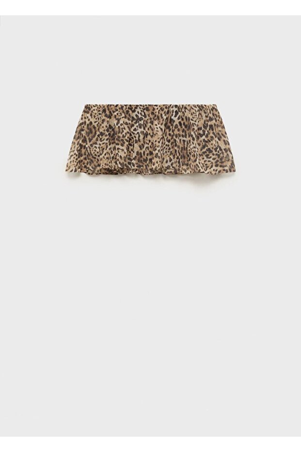 Hayvan desenli crop bluz - 3