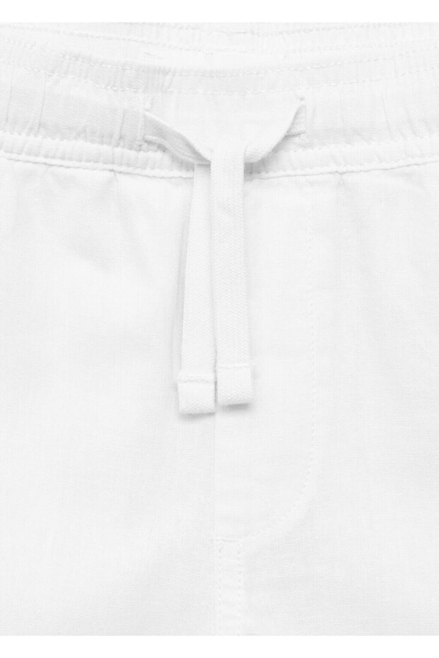 Beli elastik keten bermuda şort - 7