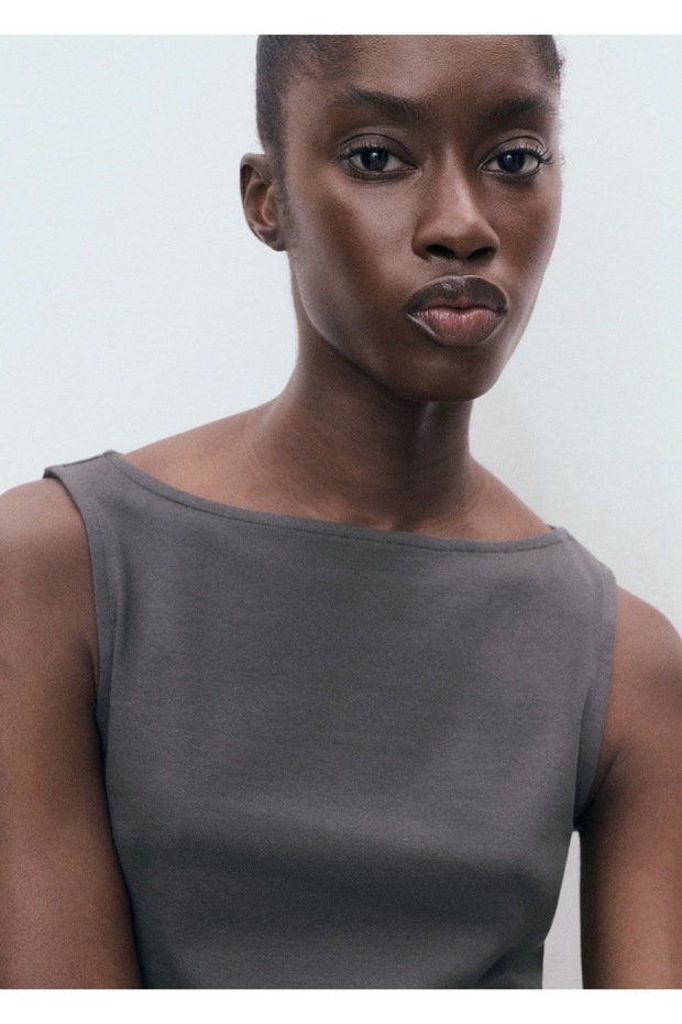 Düz pamuklu askılı top - 6