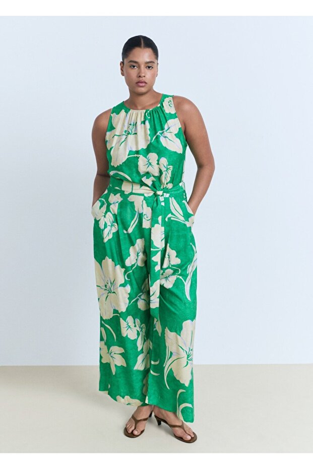 Kemerli desenli tulum - 7