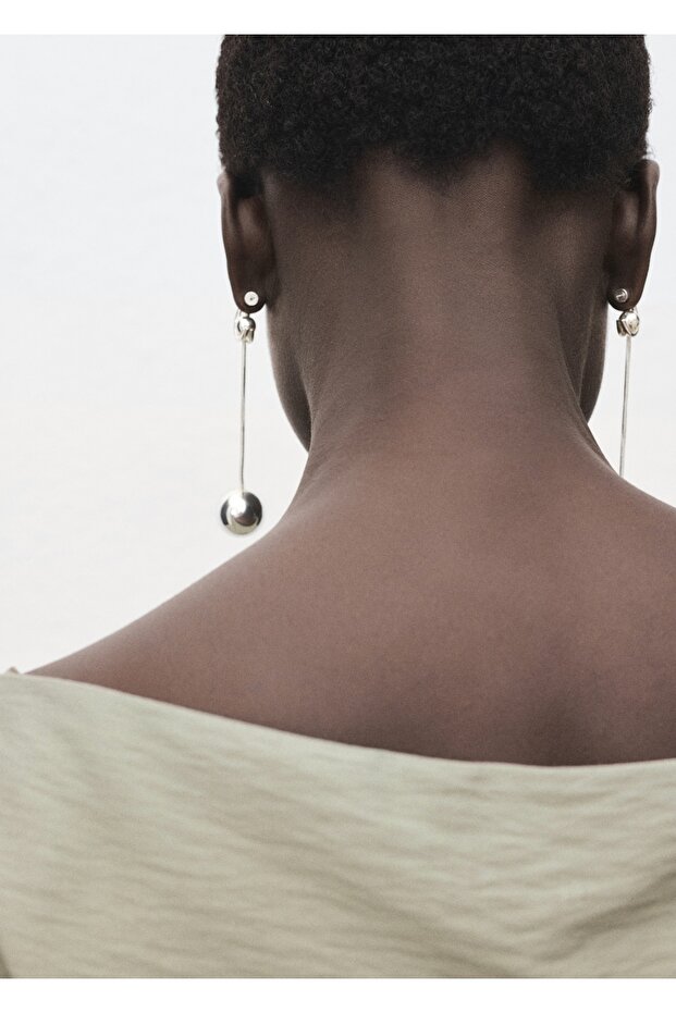 Modal asimetrik yaka bluz - 6