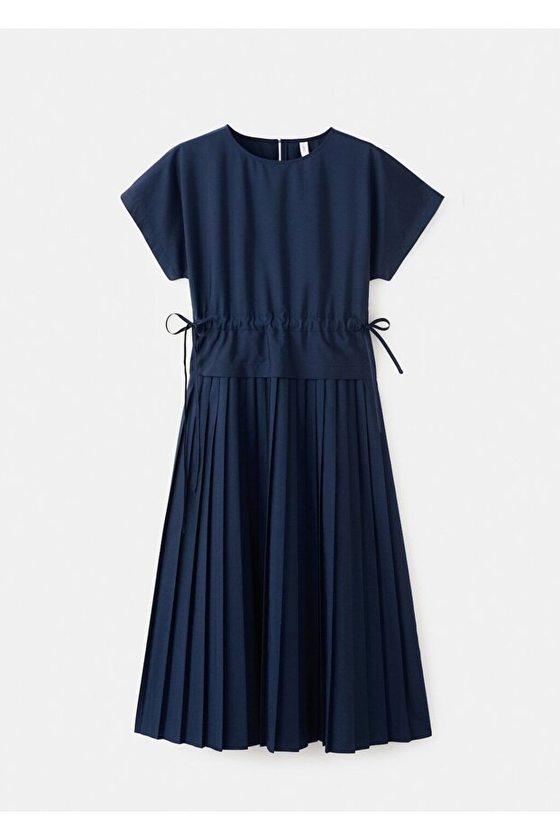 Pileli evaze elbise - 3