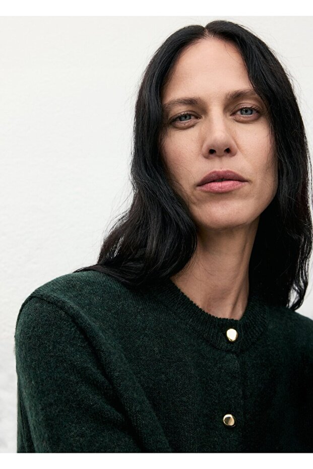 Triko düğmeli hırka - 6