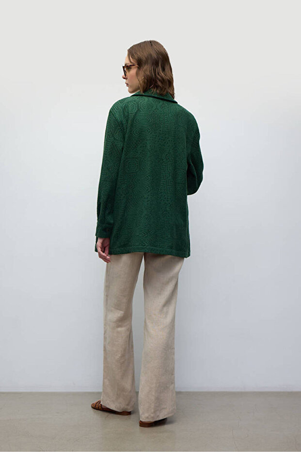 Forest Green Crocheted Jacket - 6
