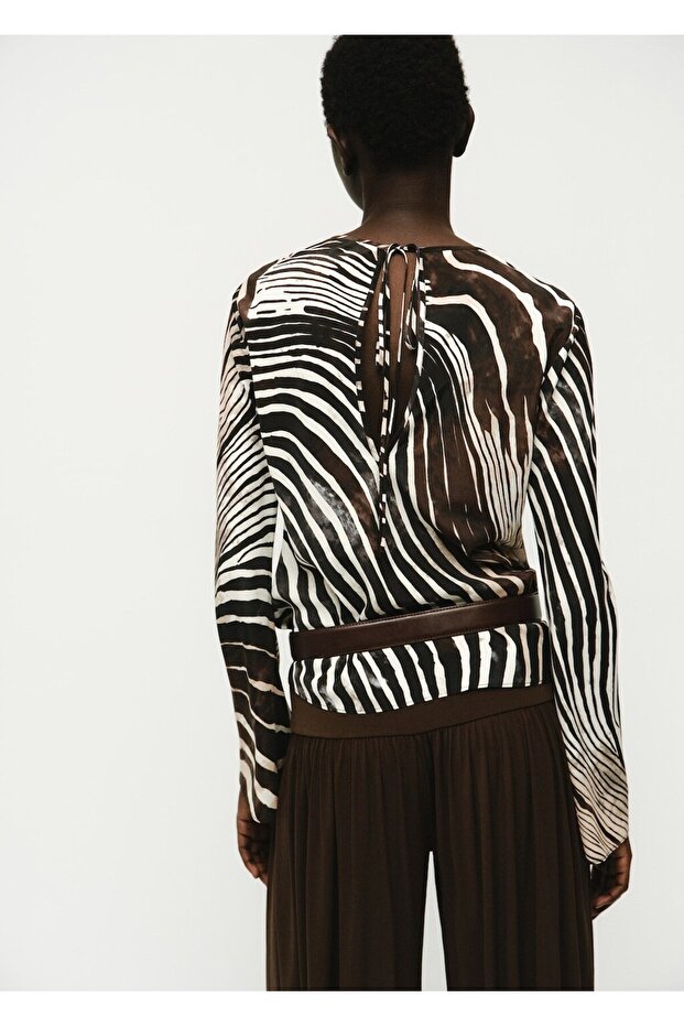 Zebra desenli bluz - 4