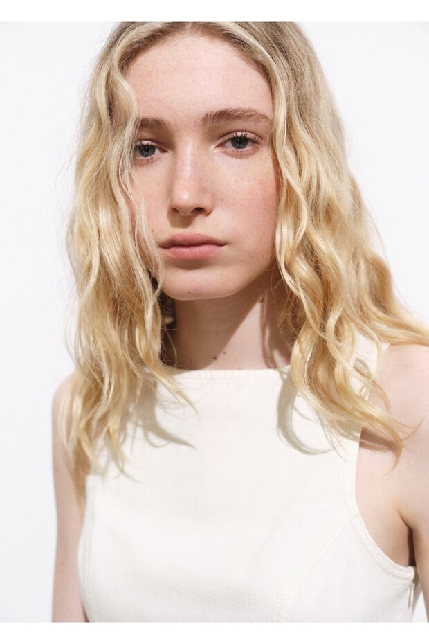 Evaze denim elbise - 6