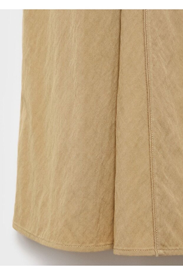 V yaka dikiş detaylı elbise - 5