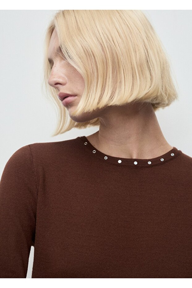 Zımbalı örgü kazak - 6