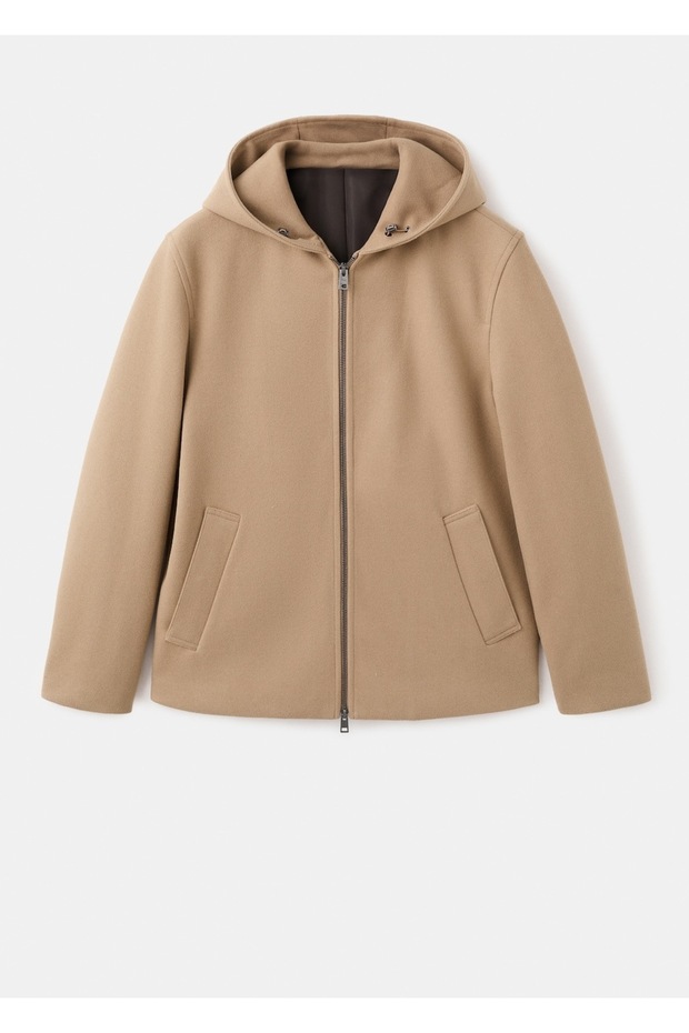 Kapüşonlu kumaş ceket - 3