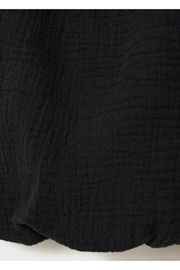 Kabarık kollu pamuklu bluz - 8