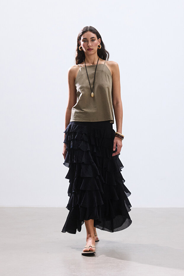 SİYAH KATLI ROMANTİK ETEK - 3