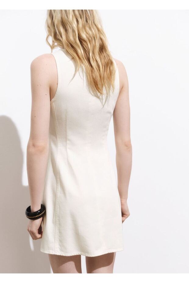 Evaze denim elbise - 4