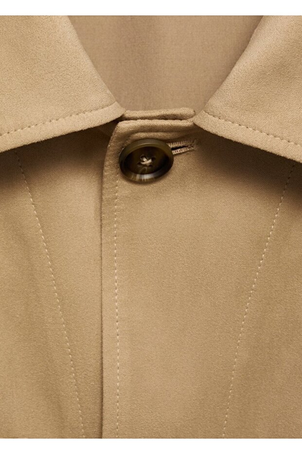 Süet deri görünümlü gömlek ceket - 8