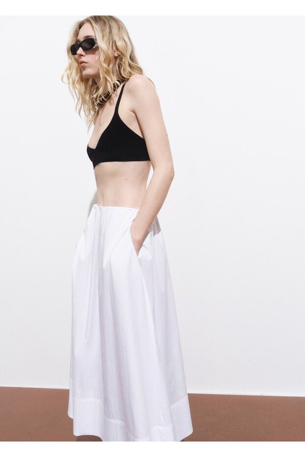 Evaze pamuklu etek - 7