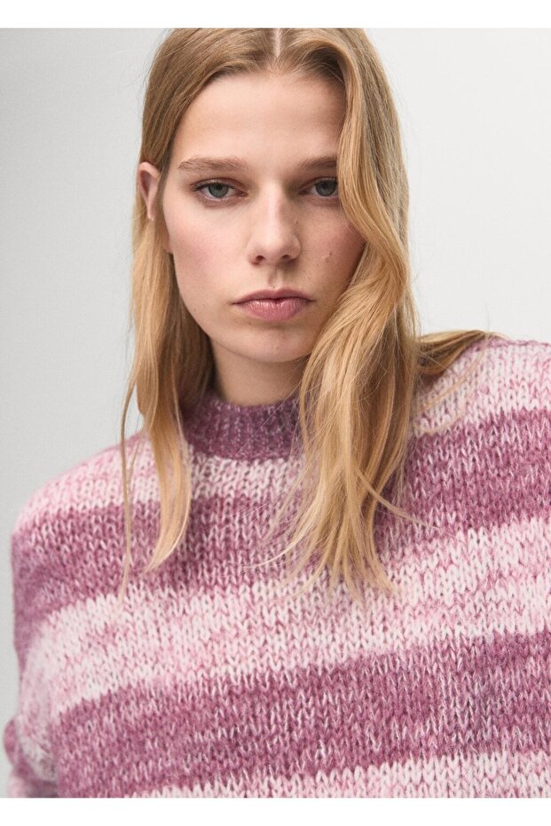 Oversize çizgili kazak - 6