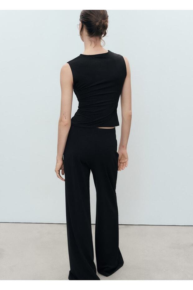 Geniş askılı dar kesim bluz - 4