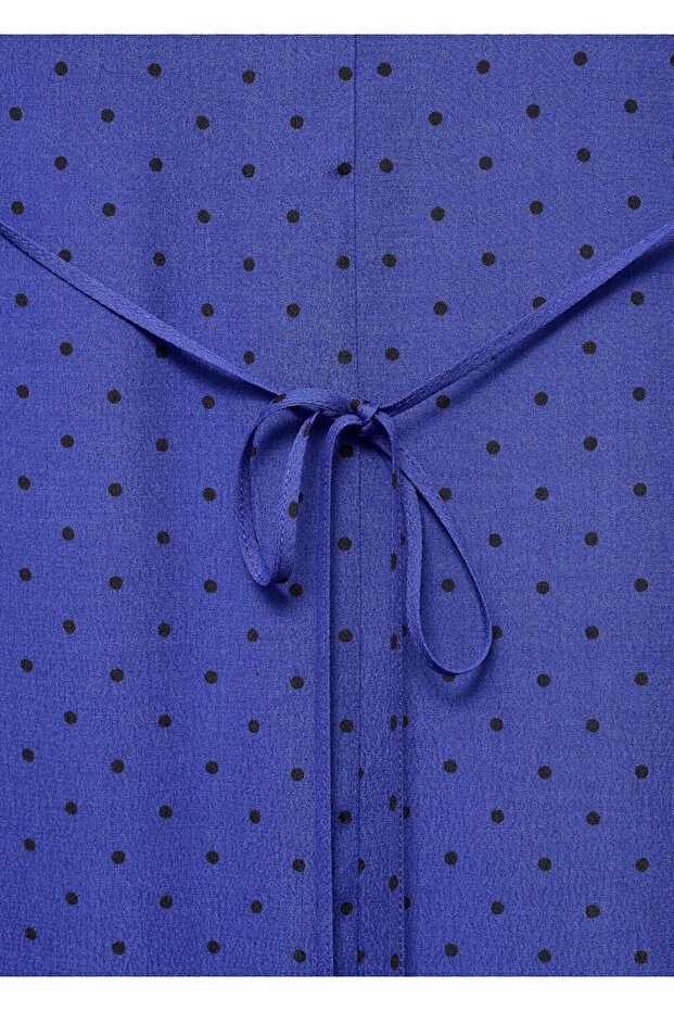 Puantiyeli midi boy elbise - 5