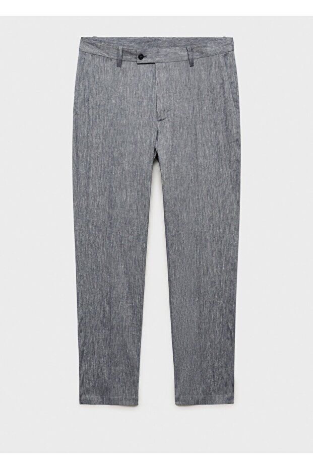 Dar kesimli keten pantolon - 3