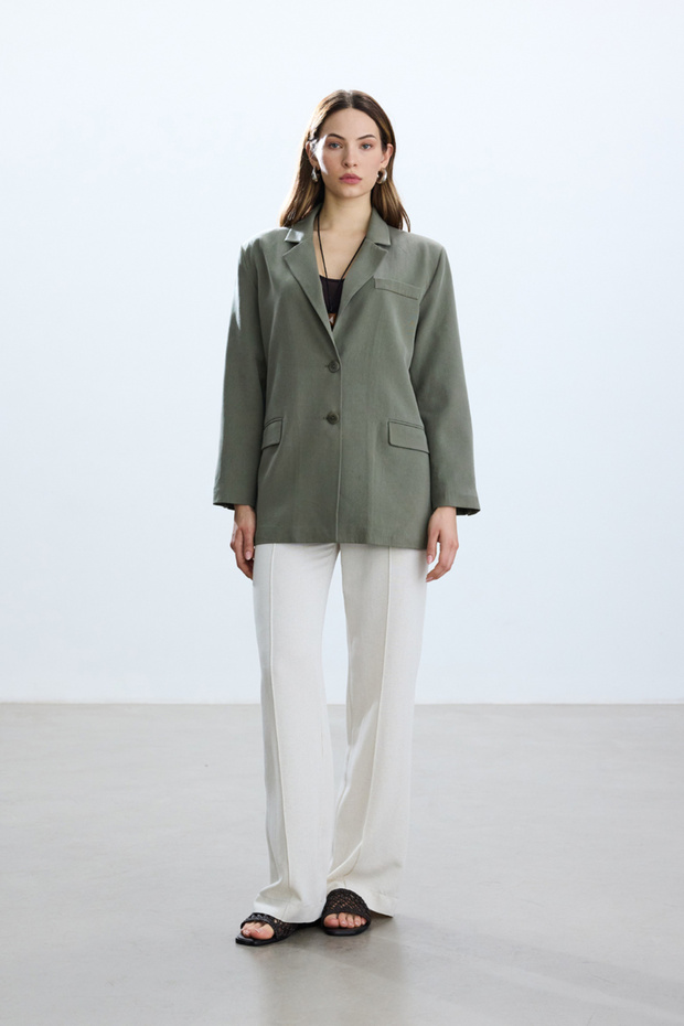 HAKİ YIRTMAÇLI BLAZER - 5