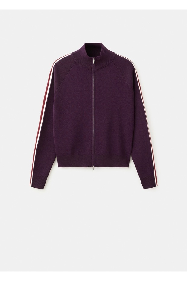 Çizgili triko hırka - 3