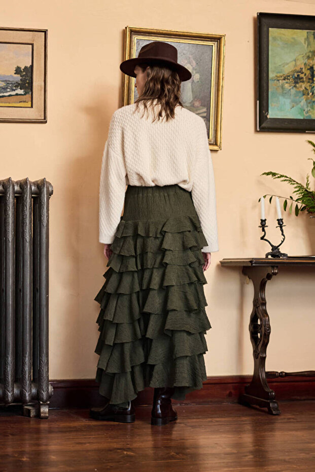 HAKİ KATLI ROMANTİK ETEK - 8