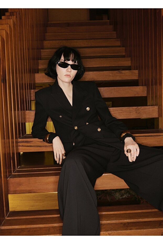 Çift düğmeli blazer ceket - 2