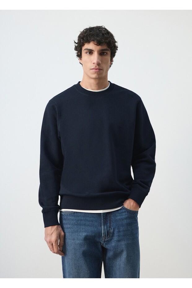 Regular kesim %100 pamuklu sweatshirt - 1