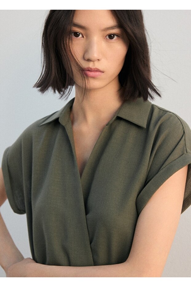 Pileli gömlek elbise - 6