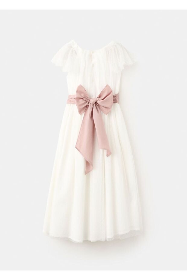 Fiyonklu uzun elbise - 2