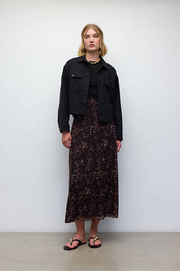 FUSTĂ DE TUL CU MODEL LEOPARD - 2
