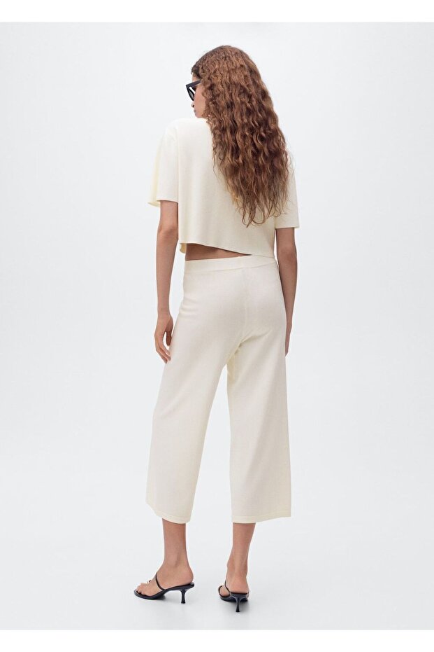 Kısa paçalı triko pantolon - 4