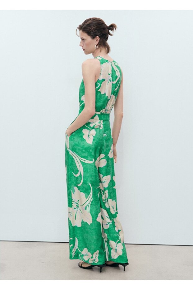 Kemerli desenli tulum - 4