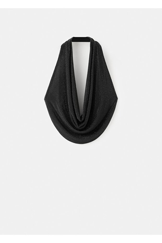 Kristal detaylı drape yaka bluz - 3