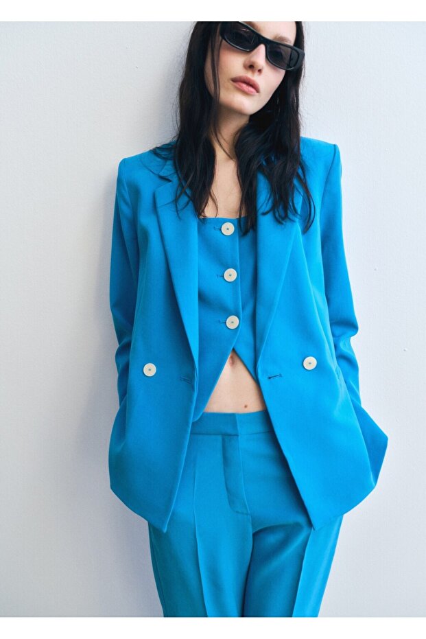 Arkası açık kumaş yelek - 7