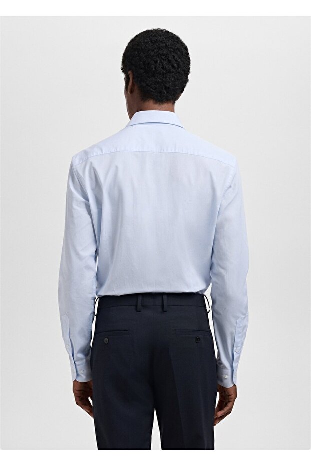 Slim fit ince çizgili gömlek - 4